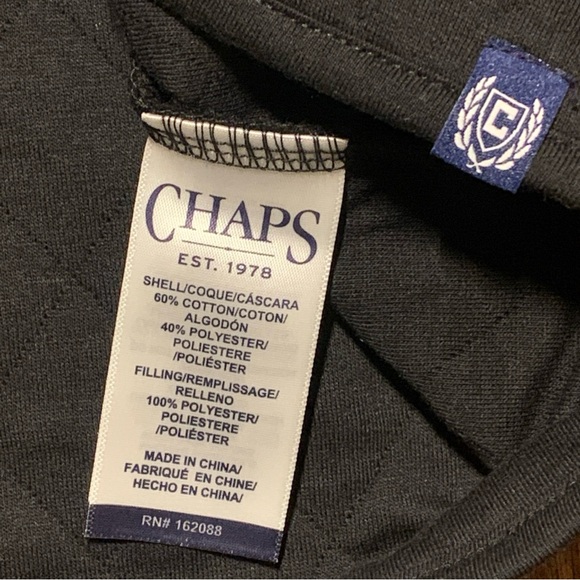 Chaps Quarter Snap Pullover Quilted Black Men’s Sz L NWT - Picture 6 of 8